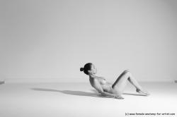 Nude Gymnastic poses Woman White Moving poses Slim long brown Dynamic poses Pinup